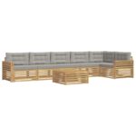 vidaXL Záhradná súprava gaučov 7 pcs Biela a svetlosivá – Obrázok 2