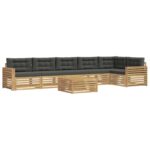 vidaXL Záhradná súprava gaučov 7 pcs Biela a antracitová – Obrázok 2