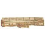 vidaXL Záhradná súprava gaučov 7 pcs Biela a béžová 79 x 79 x 37 cm – Obrázok 2