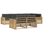 vidaXL Záhradná súprava gaučov 7 pcs Biela a antracitová – Obrázok 2