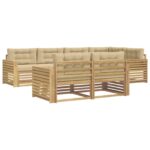 vidaXL Záhradná súprava gaučov 7 pcs Biela a béžová – Obrázok 2