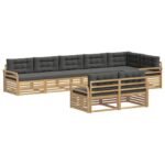 vidaXL Záhradná súprava gaučov 8 pcs Biela a antracitová – Obrázok 2