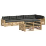 vidaXL Záhradná súprava gaučov 8 pcs Biela a antracitová – Obrázok 2