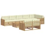 vidaXL Záhradná súprava gaučov 9 pcs Biela a krémová 79 x 79 x 37 cm – Obrázok 2