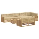 vidaXL Záhradná súprava gaučov 9 pcs Biela a béžová 79 x 79 x 37 cm – Obrázok 2