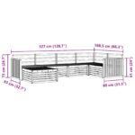 vidaXL Záhradná súprava gaučov 6 pcs Biela 327 x 168,5 x 73 cm – Obrázok 8