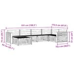 vidaXL Záhradná súprava gaučov 6 pcs Biela 331 x 172,5 x 73 cm – Obrázok 8