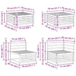 vidaXL Záhradná súprava gaučov 7 pcs Biela Pevné akáciové drevo – Obrázok 10