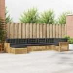 vidaXL Záhradná súprava gaučov s vankúšom 7 pcs Biela a antracitová