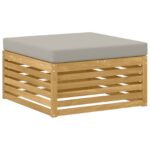 vidaXL Záhradná súprava gaučov s vankúšom 8 pcs Biela a svetlosivá – Obrázok 3