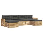 vidaXL Záhradná súprava gaučov 6 pcs Biela a antracitová – Obrázok 2