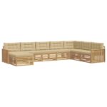 vidaXL Záhradná súprava gaučov 8 pcs Biela a béžová – Obrázok 2