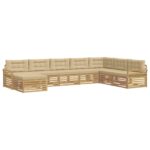 vidaXL Záhradná súprava gaučov 8 pcs Biela a béžová – Obrázok 2