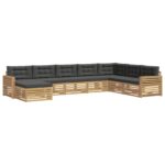 vidaXL Záhradná súprava gaučov 8 pcs Biela a antracitová – Obrázok 2