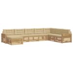 vidaXL Záhradná súprava gaučov 8 pcs Biela a béžová – Obrázok 2