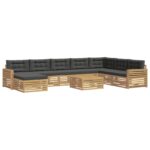 vidaXL Záhradná súprava gaučov 9 pcs Biela a antracitová – Obrázok 2
