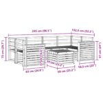 vidaXL Záhradná súprava gaučov 7 pcs Biela Pevné akáciové drevo – Obrázok 8