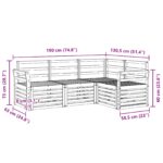 vidaXL Súpravy pohoviek 4 pcs Biela 190 x 130,5 x 73 cm – Obrázok 6