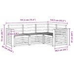 vidaXL Súpravy pohoviek 4 pcs Biela 191 x 132,5 x 73 cm – Obrázok 6