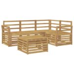 vidaXL Záhradná súprava gaučov 5 pcs Biela 59 x 59 x 37 cm – Obrázok 2