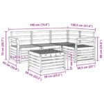 vidaXL Záhradná súprava gaučov 5 pcs Biela 59 x 59 x 37 cm – Obrázok 8