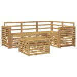 vidaXL Záhradná súprava gaučov 5 pcs Biela 59 x 59 x 37 cm – Obrázok 2