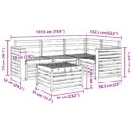vidaXL Záhradná súprava gaučov 5 pcs Biela 59 x 59 x 37 cm – Obrázok 8