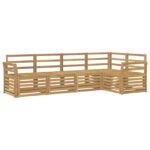 vidaXL Záhradná súprava gaučov 5 pcs Biela 249 x 130,5 x 73 cm – Obrázok 2