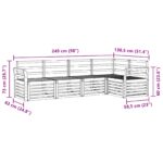 vidaXL Záhradná súprava gaučov 5 pcs Biela 249 x 130,5 x 73 cm – Obrázok 7