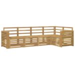 vidaXL Záhradná súprava gaučov 5 pcs Biela 251 x 132,5 x 73 cm – Obrázok 2