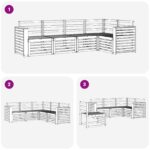vidaXL Záhradná súprava gaučov 5 pcs Biela 251 x 132,5 x 73 cm – Obrázok 6
