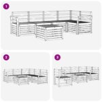 vidaXL Záhradná súprava gaučov 6 pcs Biela 59 x 59 x 37 cm – Obrázok 8
