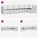 vidaXL Záhradná súprava gaučov 6 pcs Biela 306 x 128,5 x 73 cm – Obrázok 6