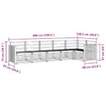 vidaXL Záhradná súprava gaučov 6 pcs Biela 306 x 128,5 x 73 cm – Obrázok 7