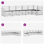 vidaXL Záhradná súprava gaučov 6 pcs Biela 308 x 130,5 x 73 cm – Obrázok 6