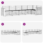 vidaXL Záhradná súprava gaučov 6 pcs Biela 310 x 132,5 x 73 cm – Obrázok 6