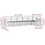 vidaXL Záhradná súprava gaučov 6 pcs Biela 310 x 132,5 x 73 cm – Obrázok 7