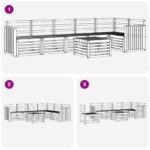 vidaXL Záhradná súprava gaučov 7 pcs Biela 59 x 59 x 37 cm – Obrázok 8