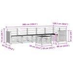 vidaXL Záhradná súprava gaučov 7 pcs Biela 59 x 59 x 37 cm – Obrázok 9
