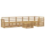 vidaXL Záhradná súprava gaučov 7 pcs Biela 59 x 59 x 37 cm – Obrázok 2