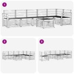 vidaXL Záhradná súprava gaučov 7 pcs Biela 59 x 59 x 37 cm – Obrázok 8