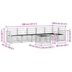 vidaXL Záhradná súprava gaučov 7 pcs Biela 59 x 59 x 37 cm – Obrázok 9