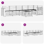 vidaXL Záhradná súprava gaučov 7 pcs Biela 59 x 59 x 37 cm – Obrázok 8