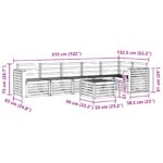 vidaXL Záhradná súprava gaučov 7 pcs Biela 59 x 59 x 37 cm – Obrázok 9