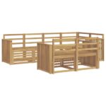vidaXL Záhradná súprava gaučov 7 pcs Biela 247 x 128,5 x 73 cm – Obrázok 2