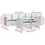 vidaXL Záhradná súprava gaučov 7 pcs Biela 247 x 128,5 x 73 cm – Obrázok 6