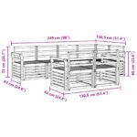 vidaXL Záhradná súprava gaučov 7 pcs Biela 249 x 130,5 x 73 cm – Obrázok 6