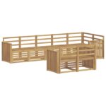 vidaXL Záhradná súprava gaučov 8 pcs Biela 306 x 128,5 x 73 cm – Obrázok 2