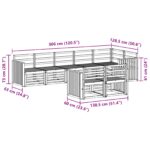 vidaXL Záhradná súprava gaučov 8 pcs Biela 306 x 128,5 x 73 cm – Obrázok 7