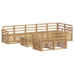vidaXL Záhradná súprava gaučov 9 pcs Biela 59 x 59 x 37 cm – Obrázok 2